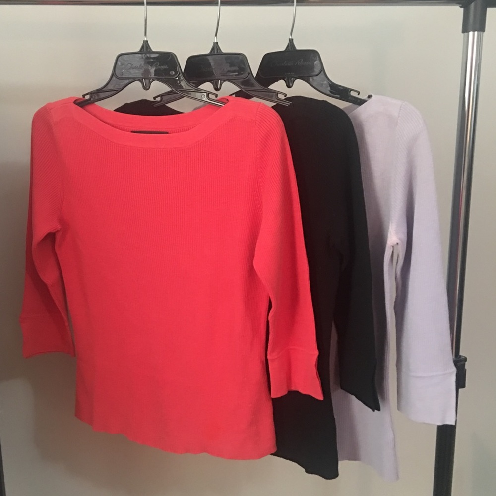 Set of 3 AV Ribbed 3/4 sleeve Sweaters
